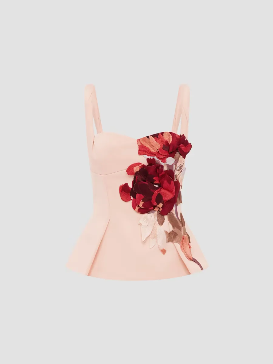 Sojourn Georgia 3D Floral Peplum Top by LEO LIN