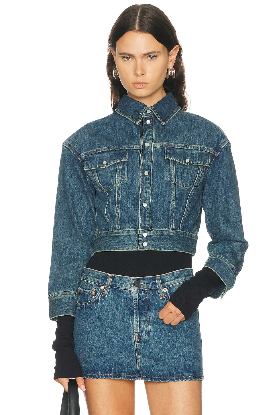 Denim Crop Jacket by Wardrobenyc
