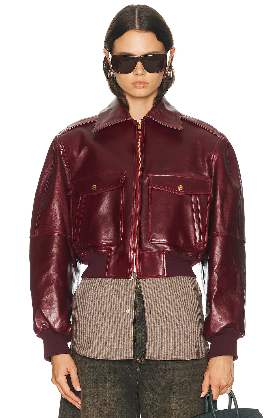 Cropped Leather Jacket