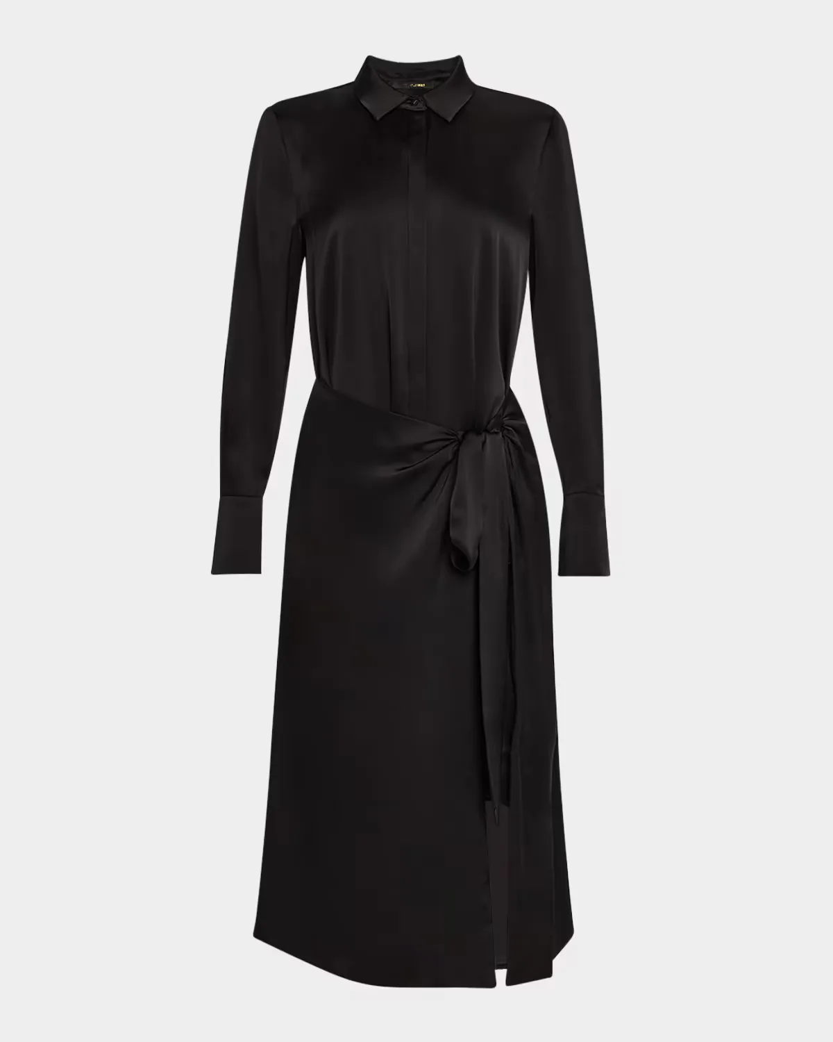 Alara Tie-Waist Sateen Midi Shirtdress by Kobi Halperin