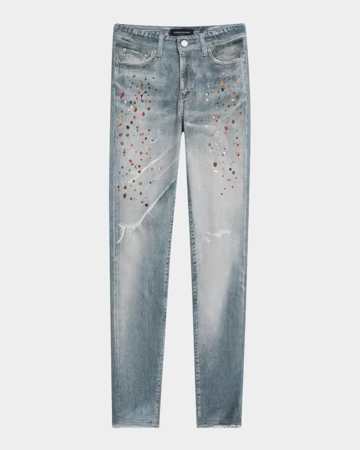 Cyanine Jewel-Print Skinny Jeans by PURPLE