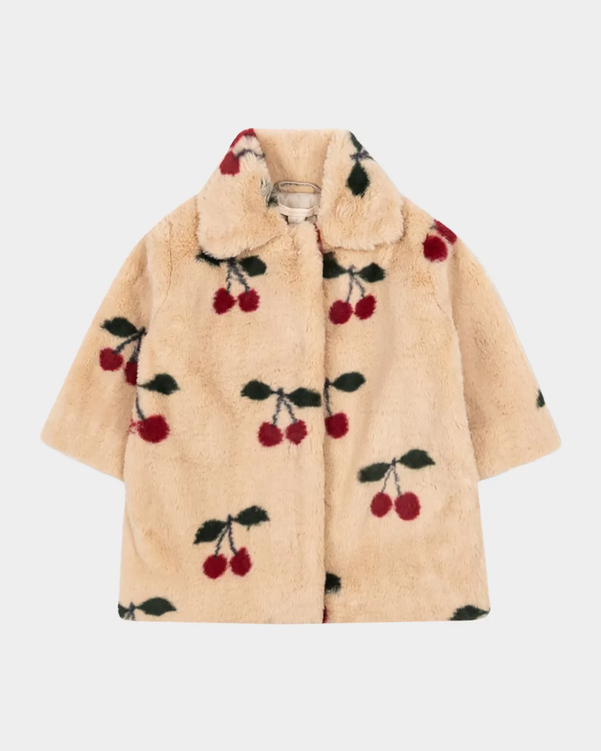 Fuzzy Cherry-Print Coat by Konges Slojd