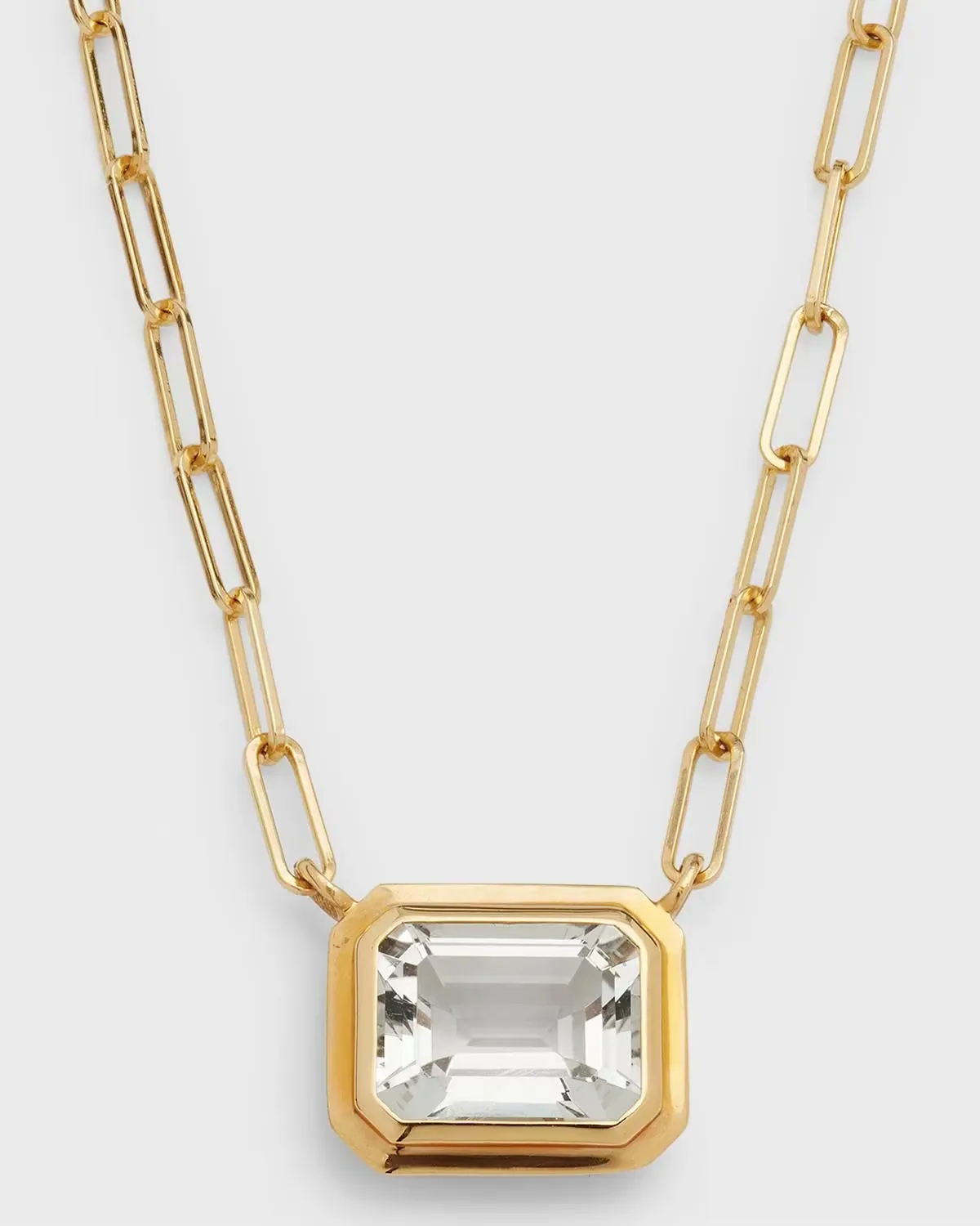 18K Yellow Gold Manhattan Bezel Set Prasiolite Pendant by Goshwara