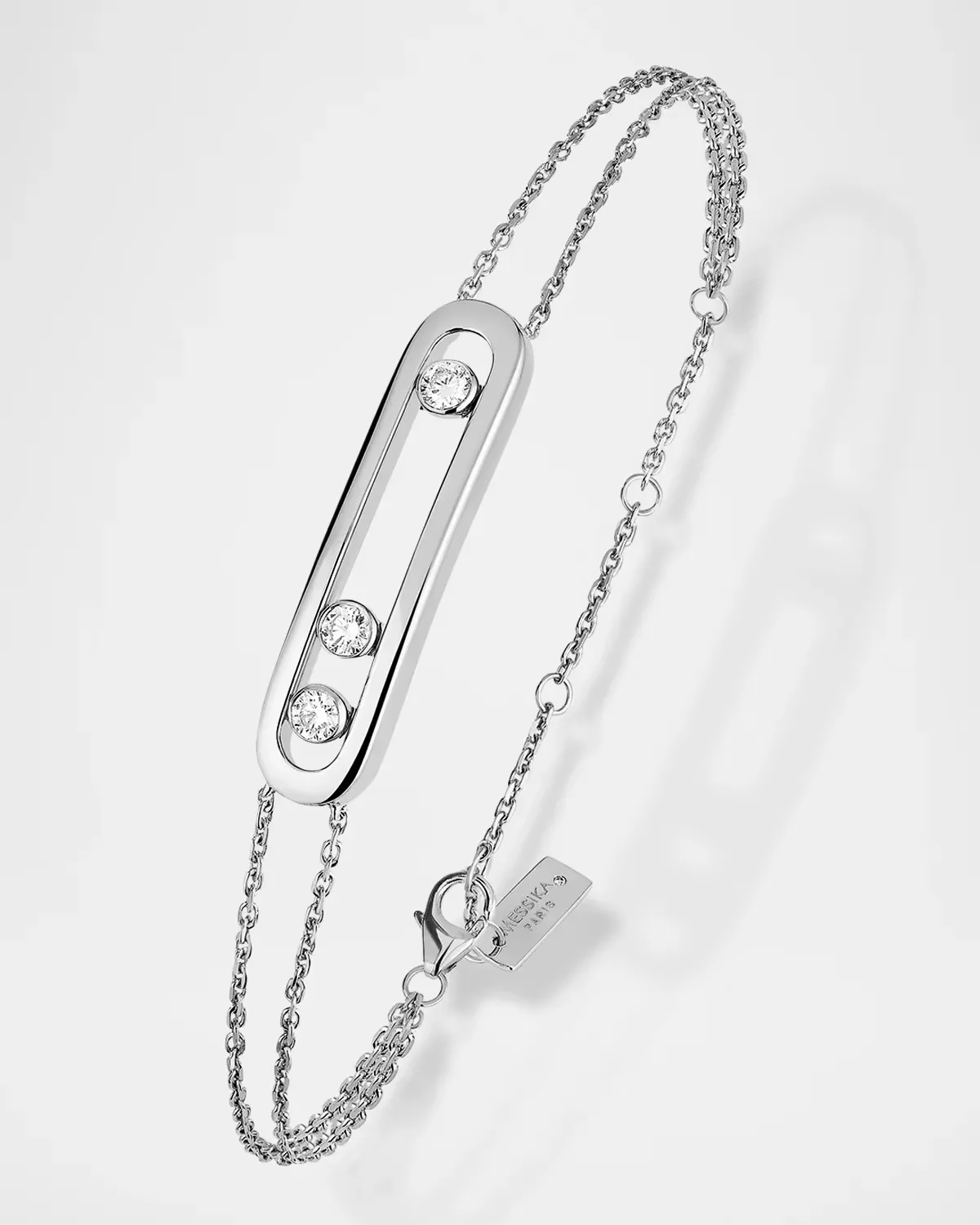 MOVE White Gold Diamond Station Chain Bracelet by Messika
