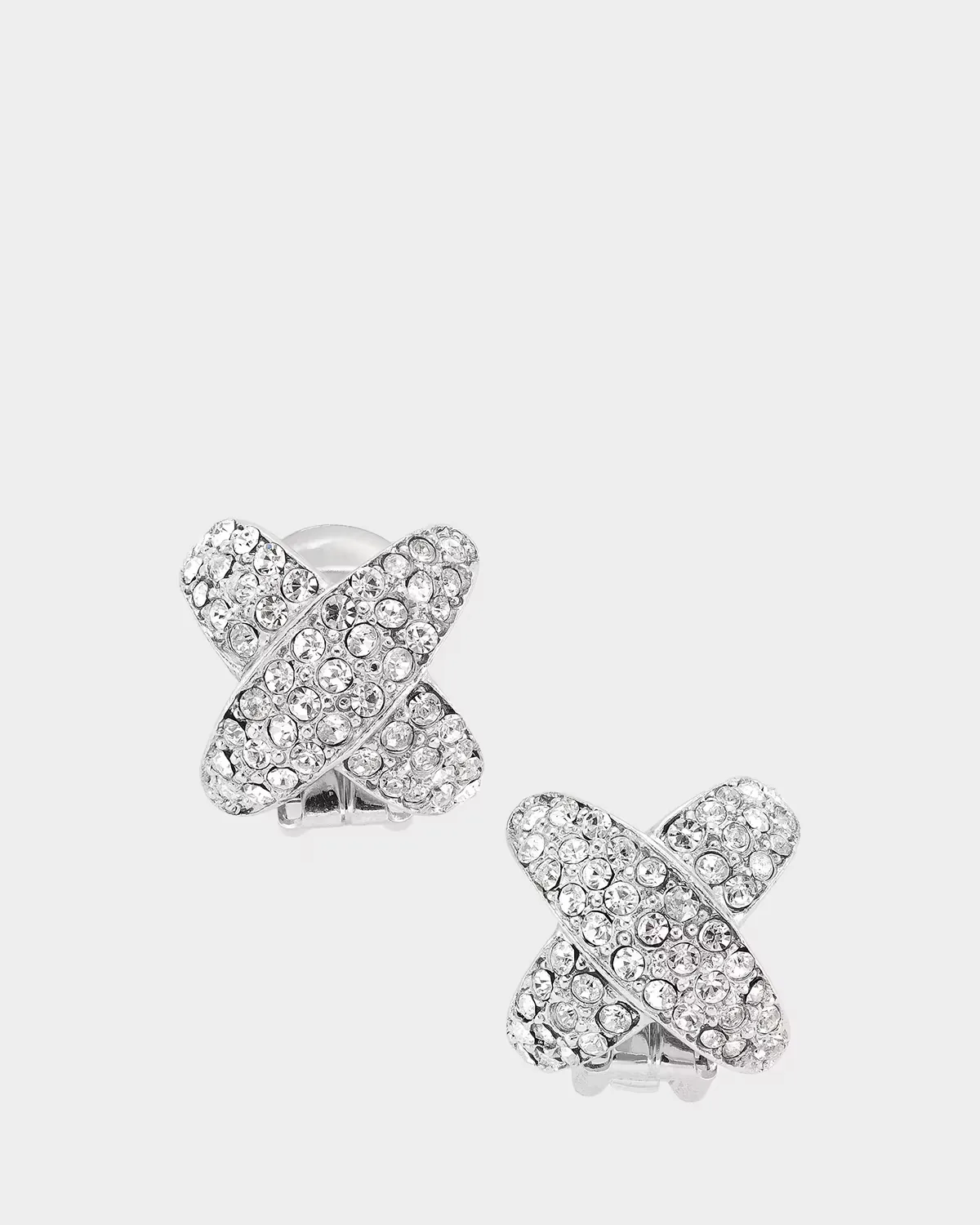 Rhodium-Plated & Glass Crystal x Clip-On Earrings by Kenneth Jay Lane