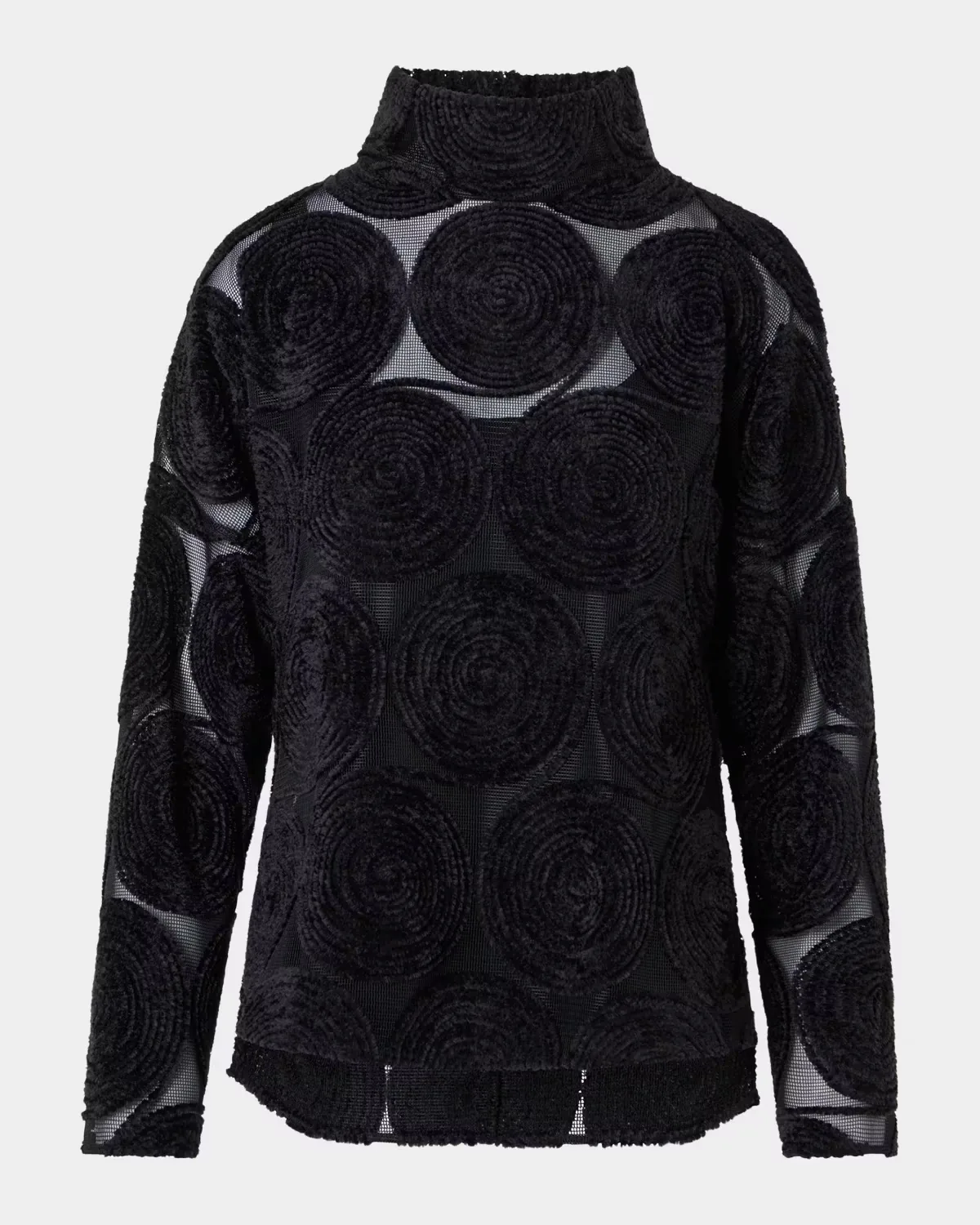 Chenille Dot Embroidered Long-Sleeve Blouse by Akris Punto