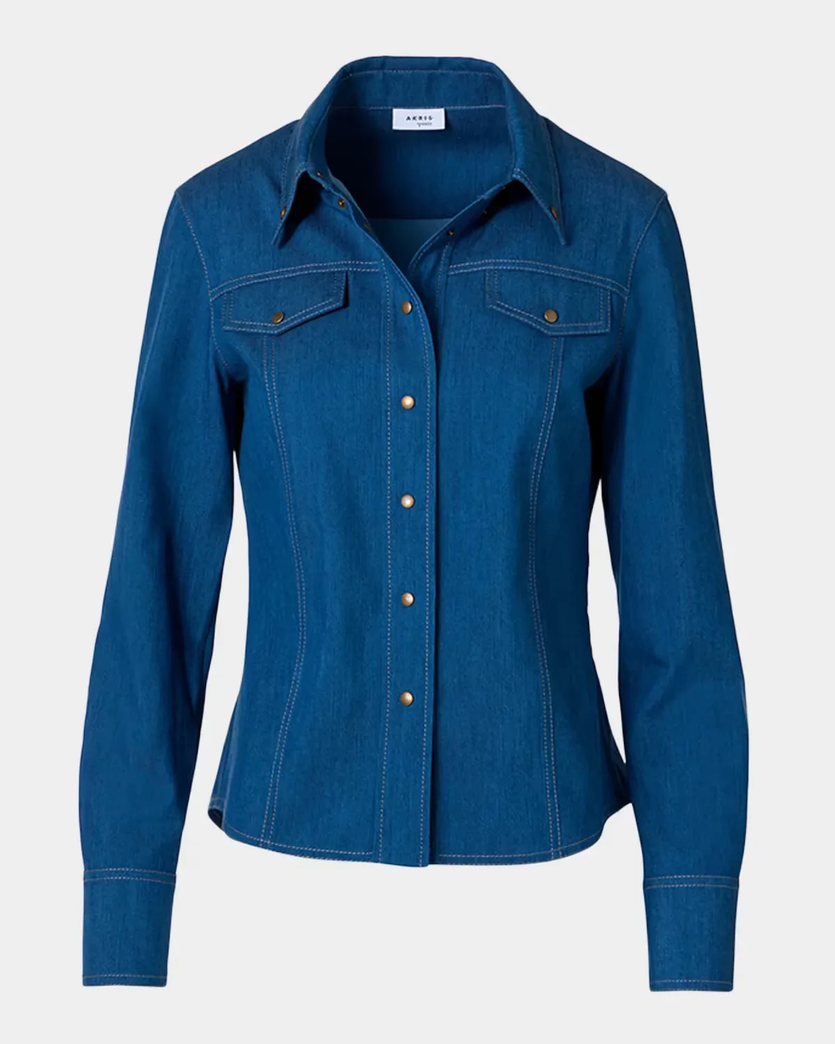Cotton-Blend Denim Blouse by Akris Punto