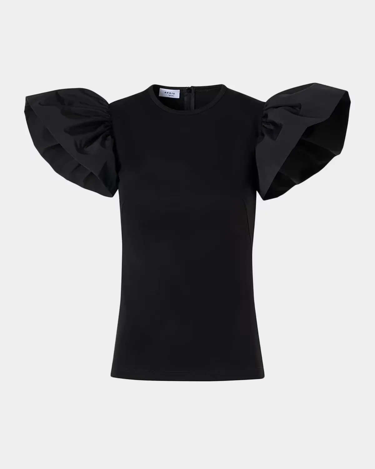Ruffle Short-Sleeve Fitted Top by Akris Punto