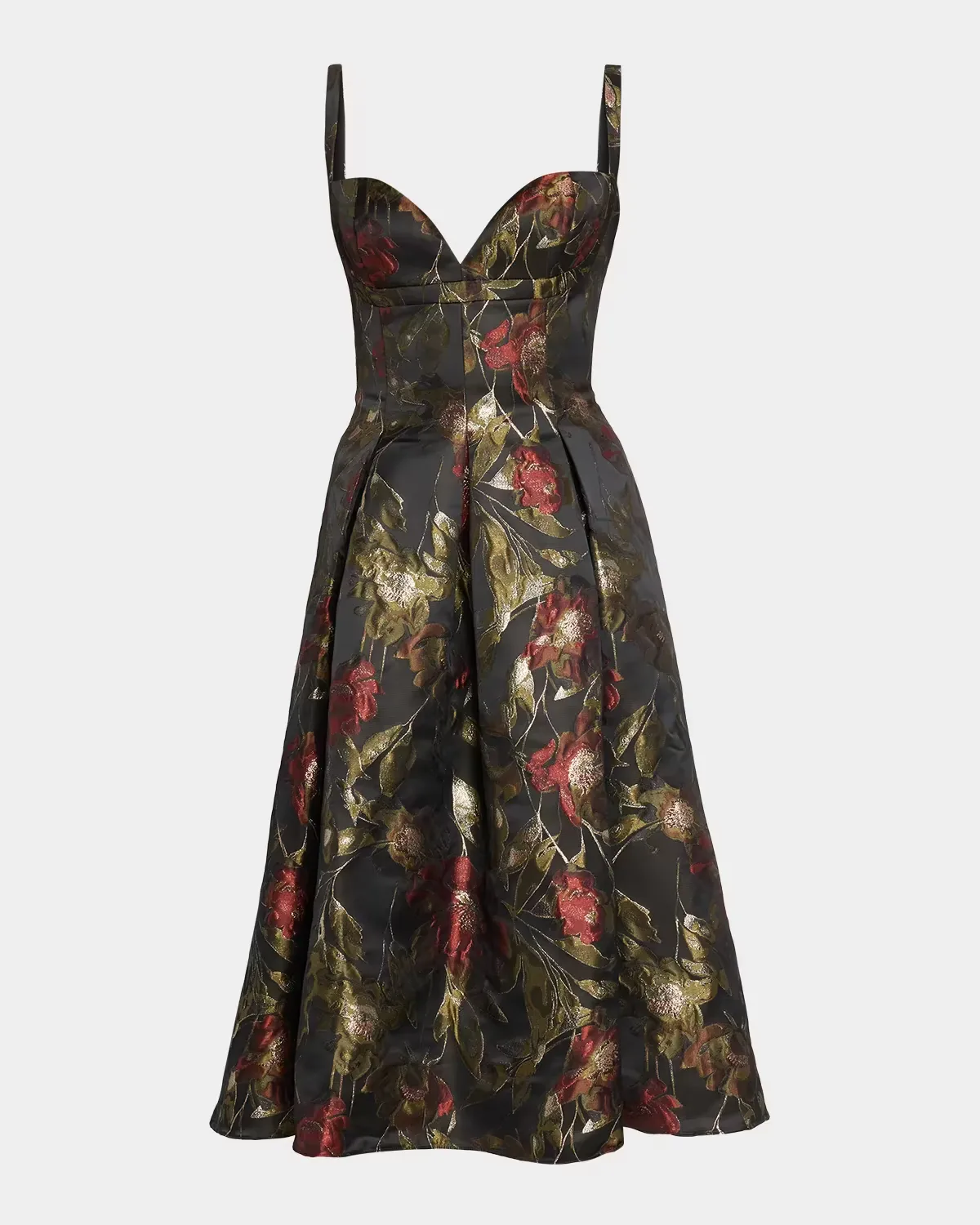 Holly Floral Jacquard Knee-Length Dress by Aidan Mattox