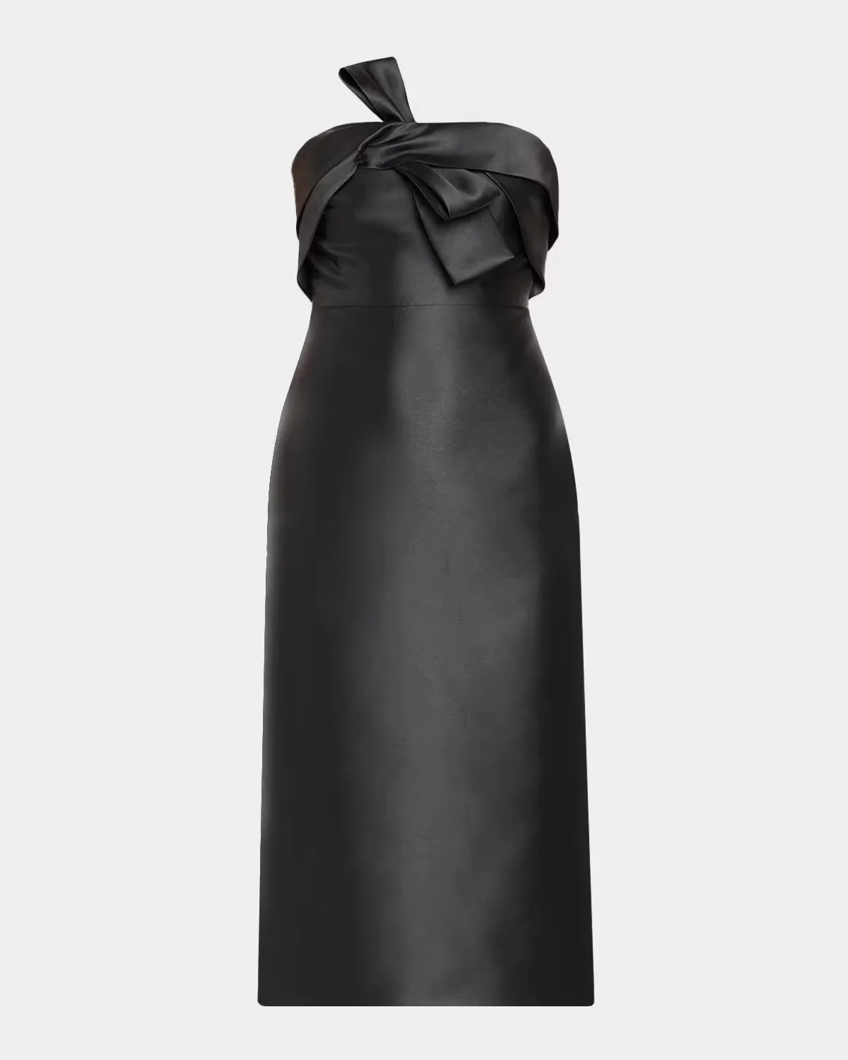 Aliana Strapless Bow-Front Mikado Midi Dress by Theia