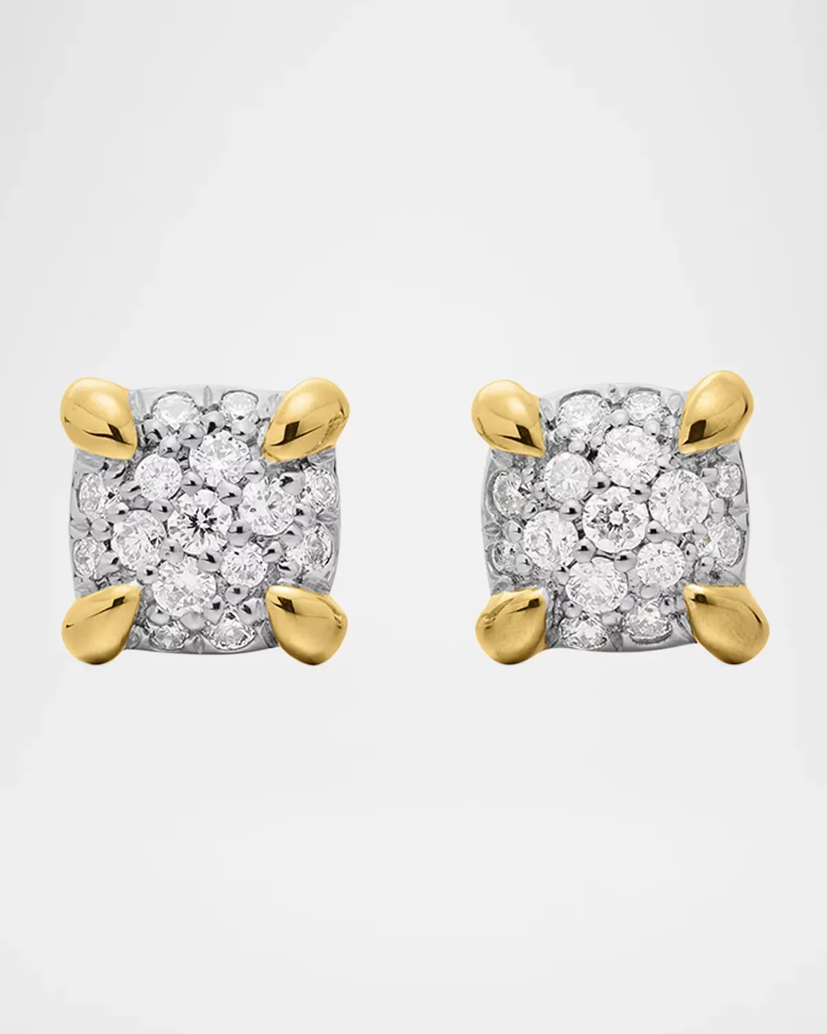 Petite Chtelaine Stud Earrings in 18K Yellow Gold with Diamonds by David Yurman