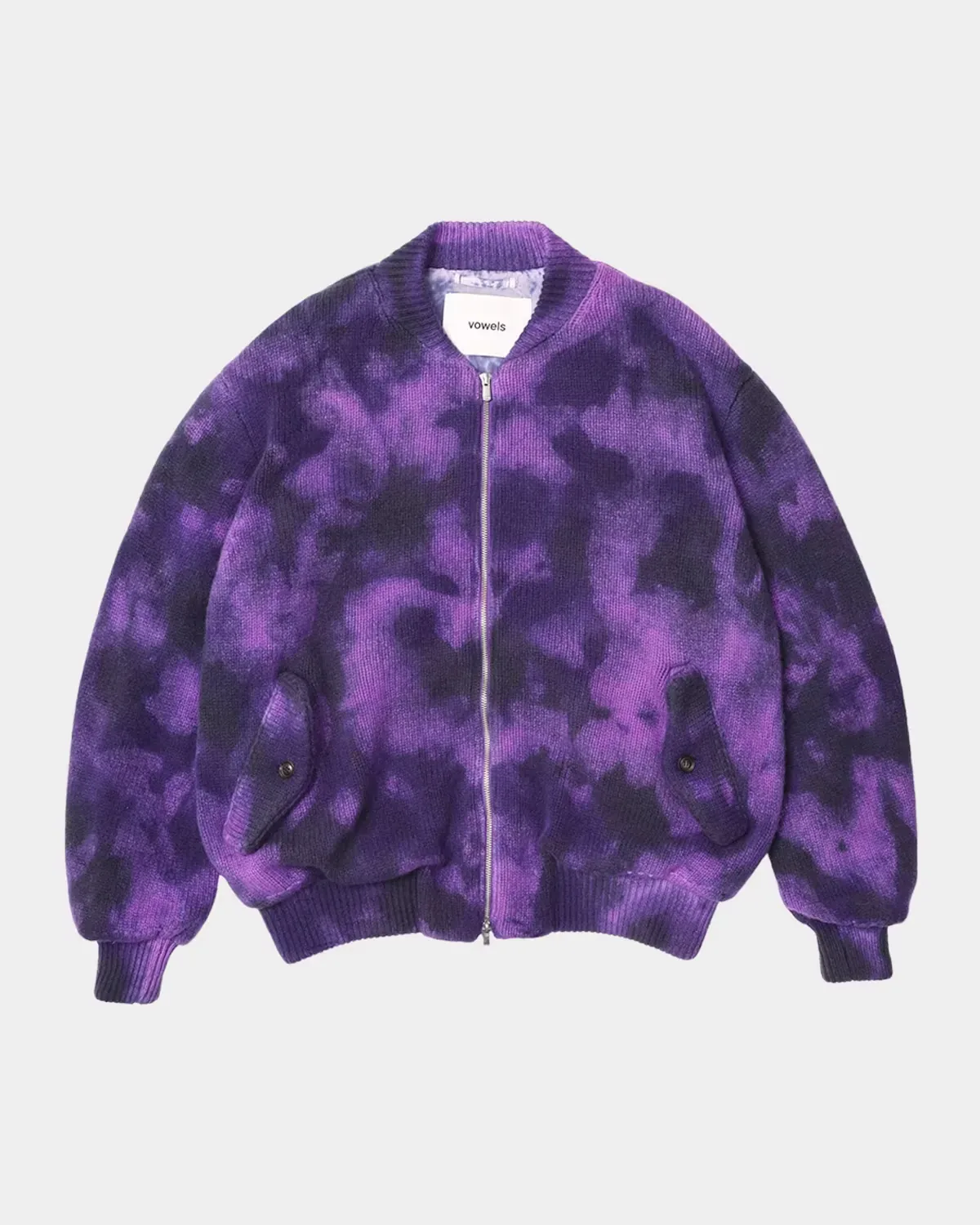 Tie-Dye Knit Bomber Jacket by vowels