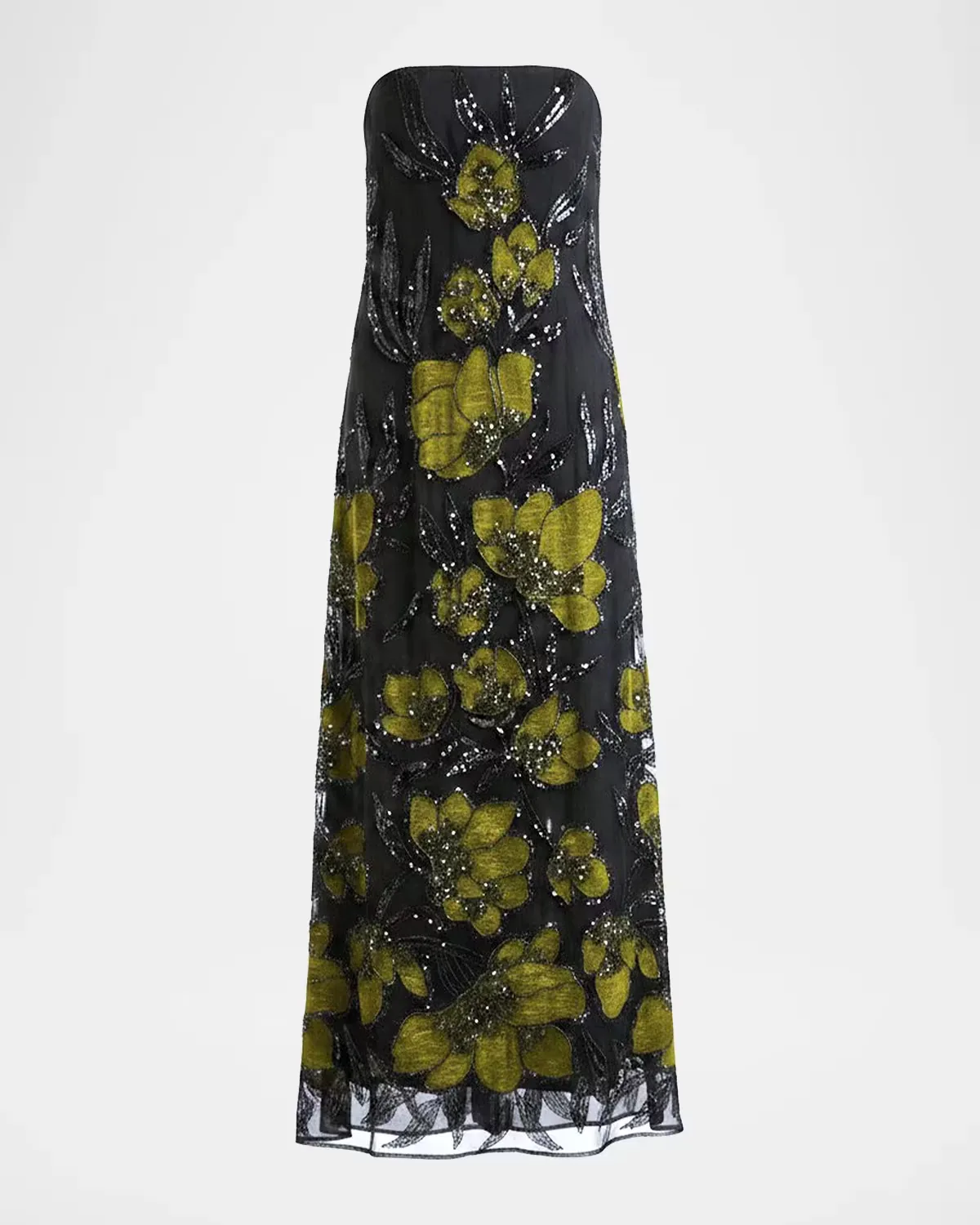 Margot Sequin Floral-Embroidered Maxi Dress by HELSI