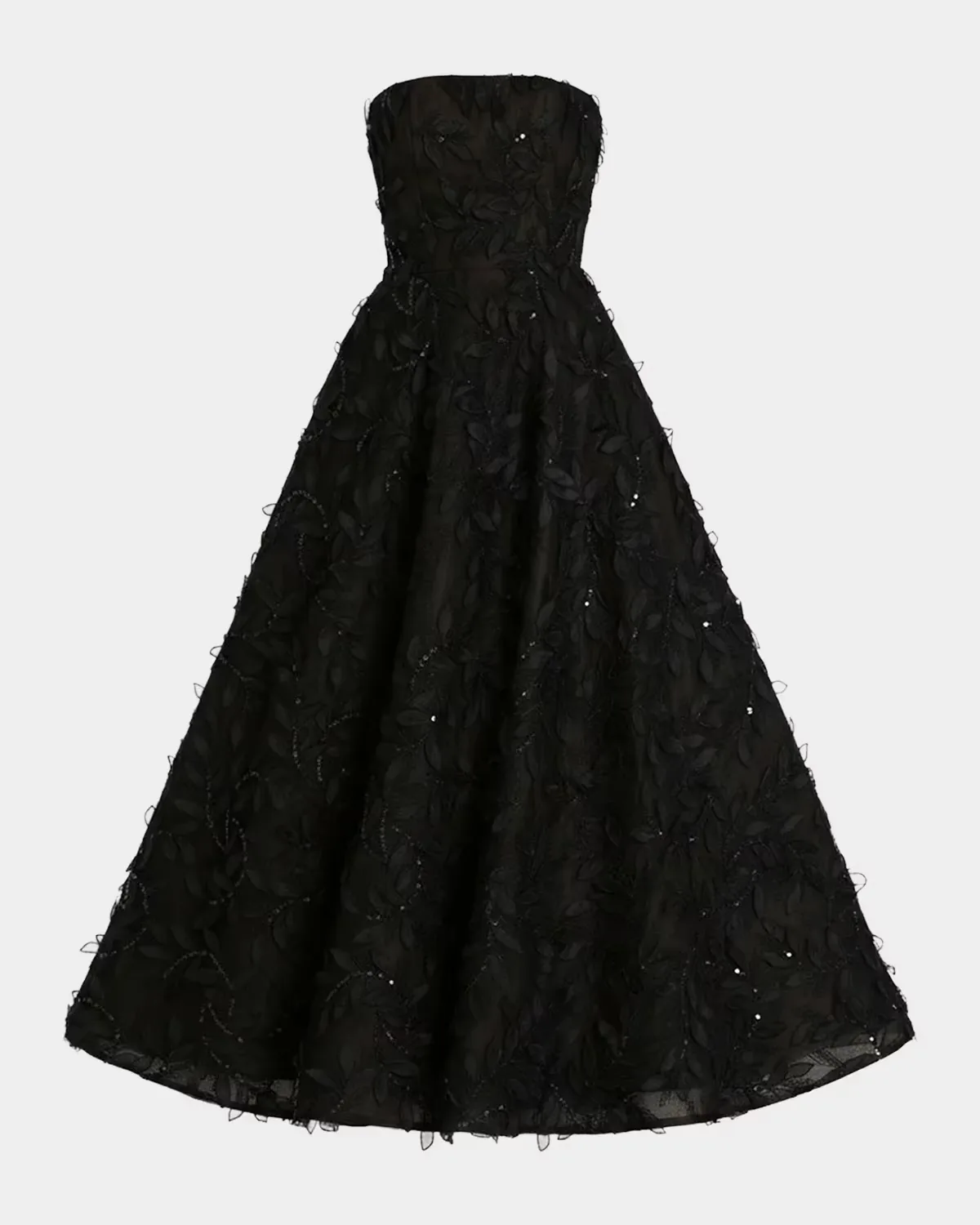 Celine Strapless Sequin Floral Embroidered Gown by HELSI
