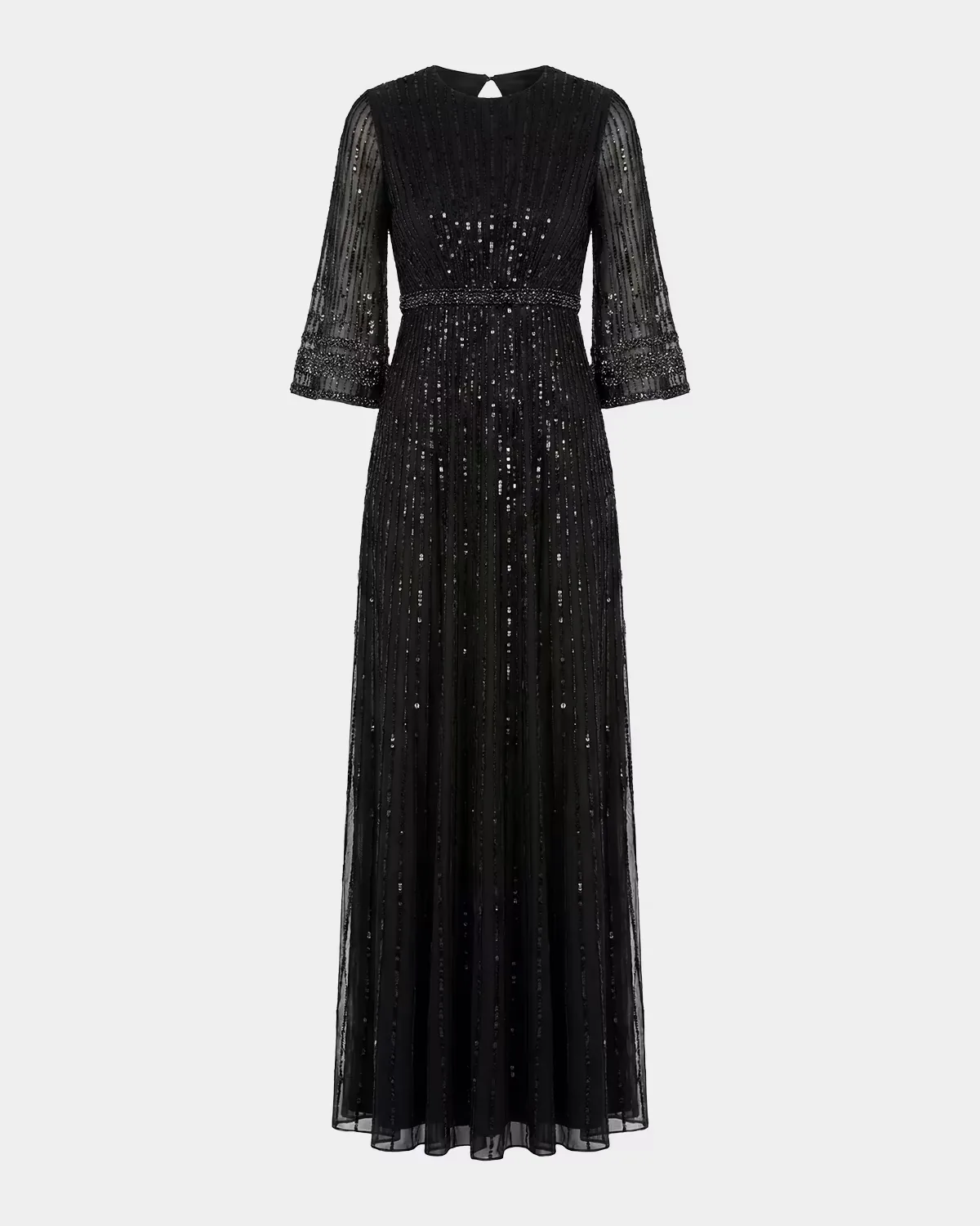 Embellished Sequined A-Line Gown
