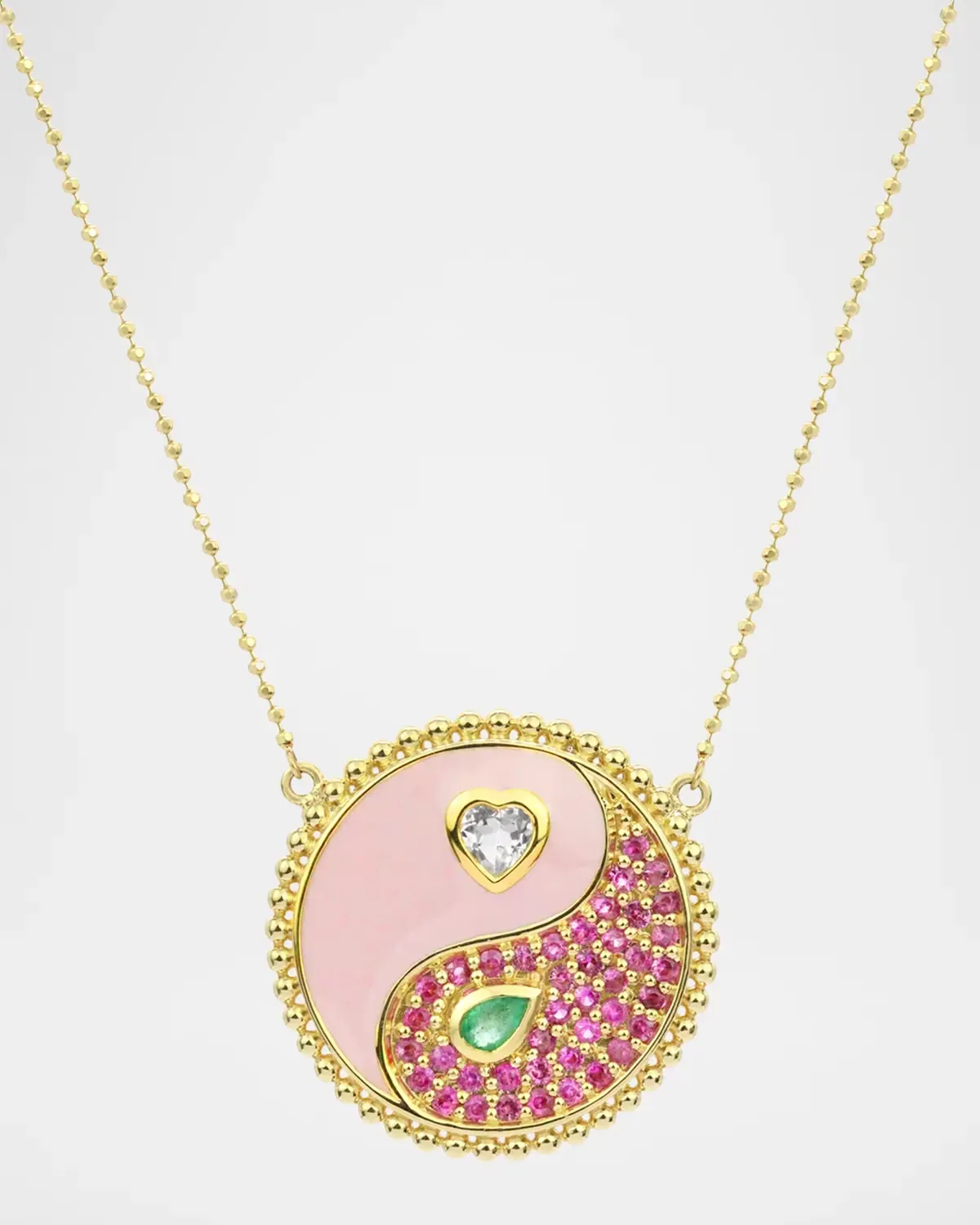 18K Enamel and Gemstone Gemini Necklace by Wren