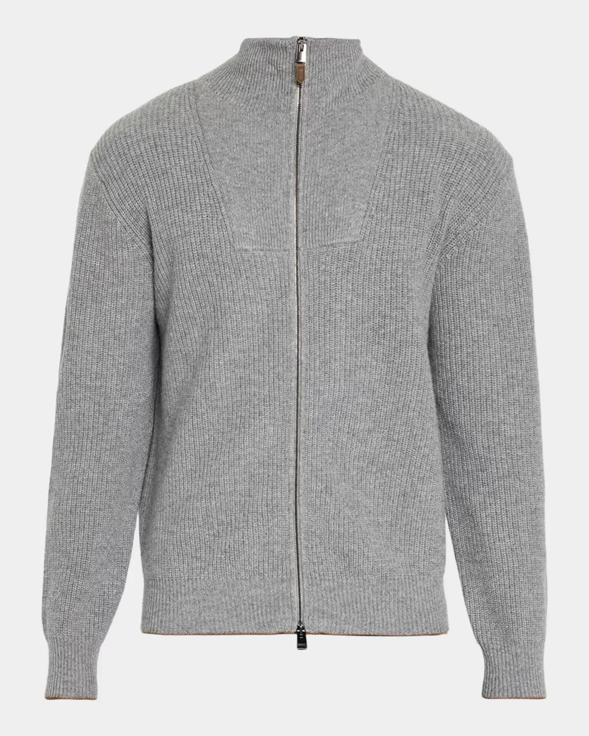 Wool Zip-Front Cardigan