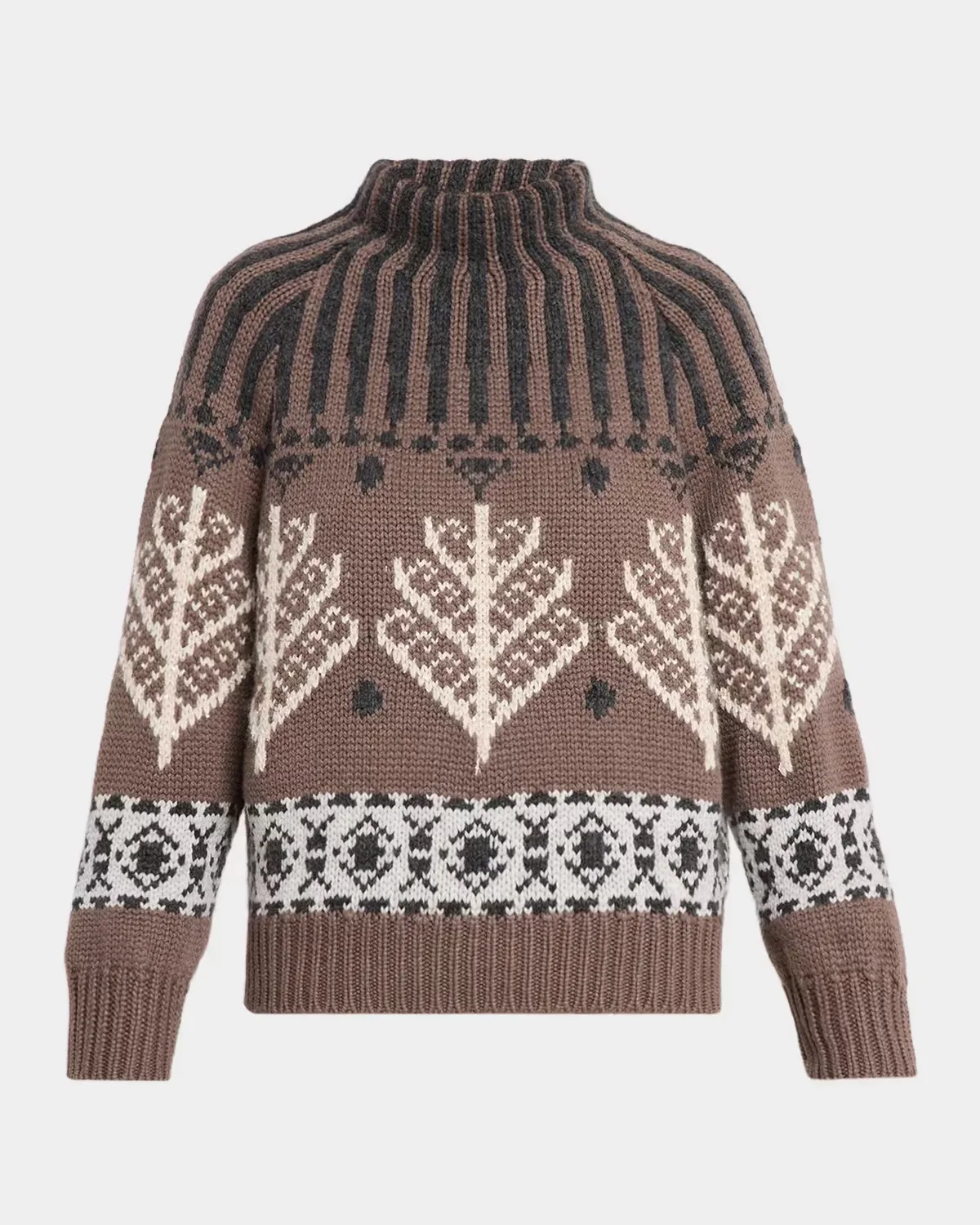 Nordic Heritage Fair-Isle Cashmere Knit Turtleneck Sweater by Brunello Cucinelli