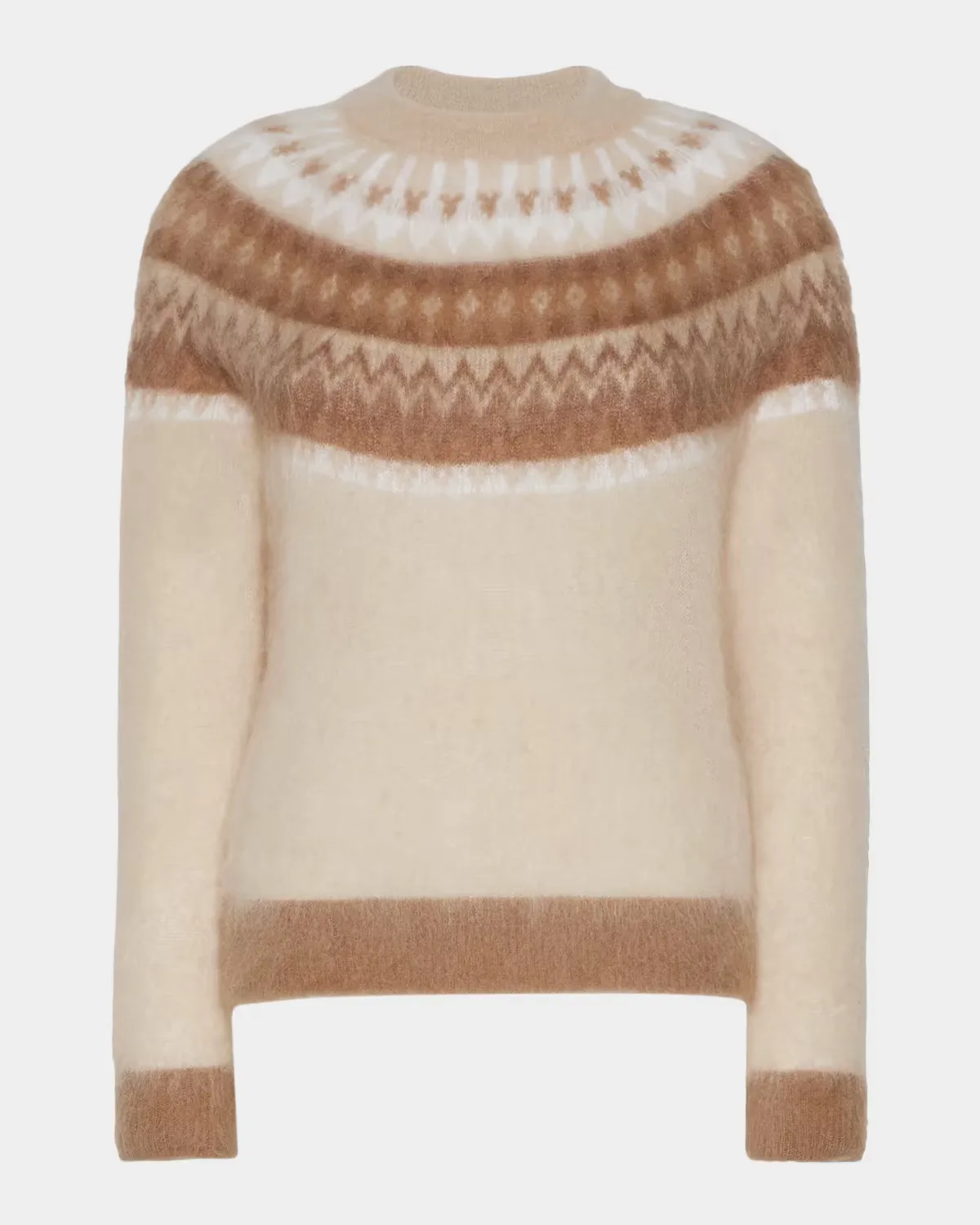 Fuzzy Fair Isle Crewneck Sweater by Max Mara