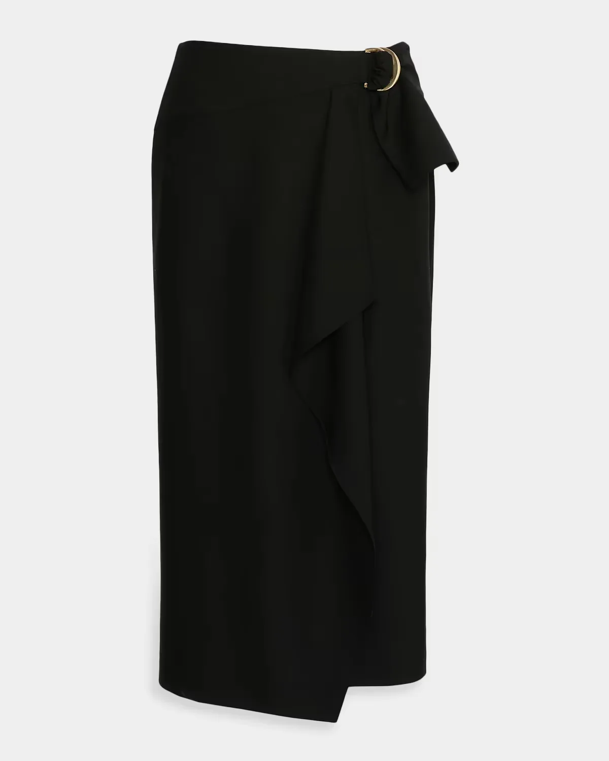 Draped Stretch Wool Midi Skirt by Max Mara