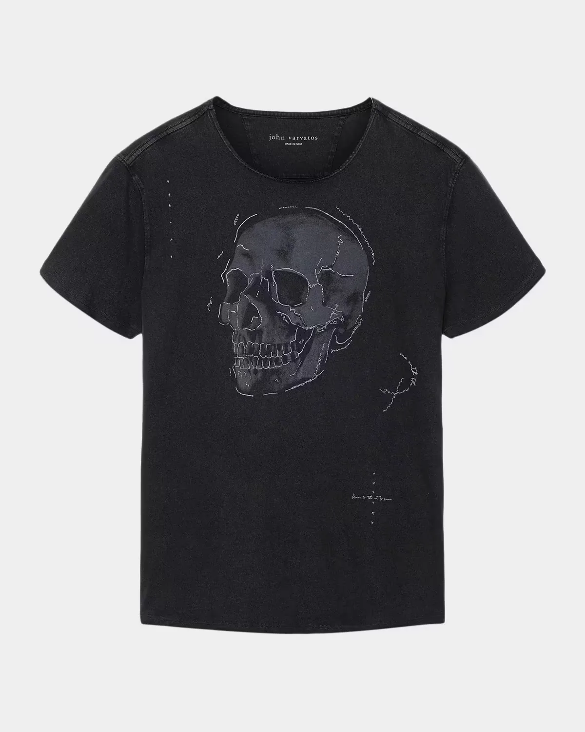 Skull Graphic Raw-Edge T-Shirt by John Varvatos