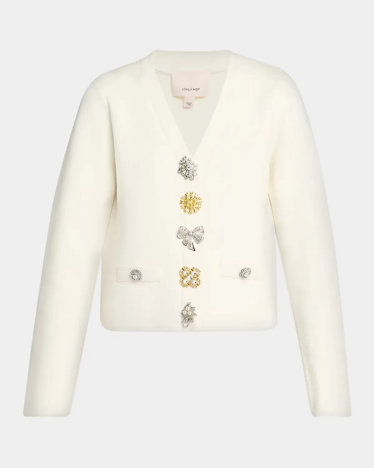 Evania Embellished Wool-Blend Cardigan by Cinq  Sept