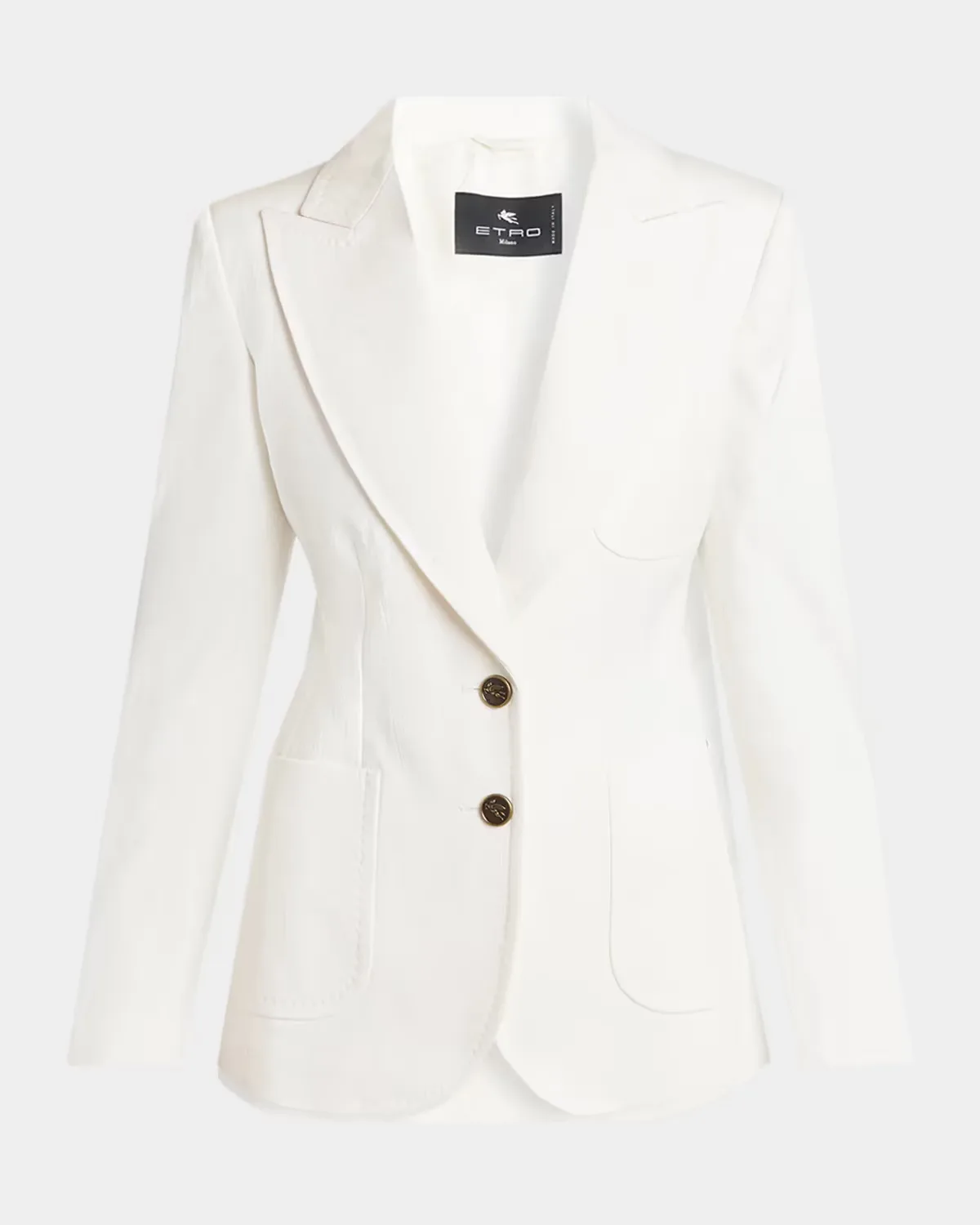 Paisley Cotton Jacquard Single-Breasted Blazer Jacket by ETRO