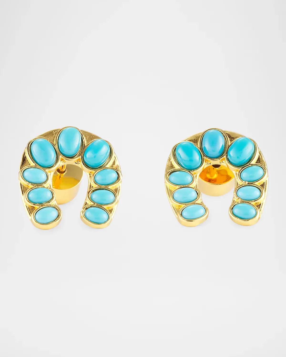 22K-Gold-Plated & Turquoise Horseshoe Earrings by NEST Jewelry