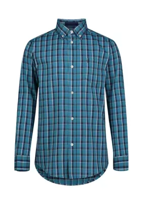 Long Sleeve Stretch Ashley Plaid Shirt by IZOD