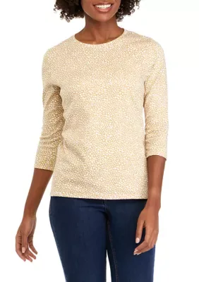 3/4 Sleeve Print Top by Kim Rogers