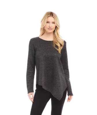 Long Sleeve Asymmetric Top by Karen Kane