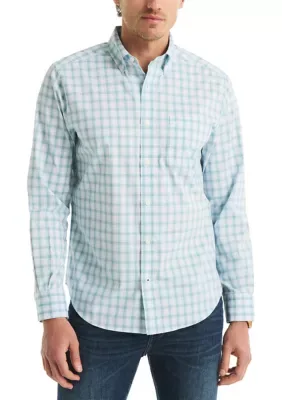 Long Sleeve Plaid Button-Down Shirt by Nautica