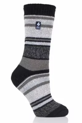 Yasmine Multi Stripe Crew Sock by Heat Holders