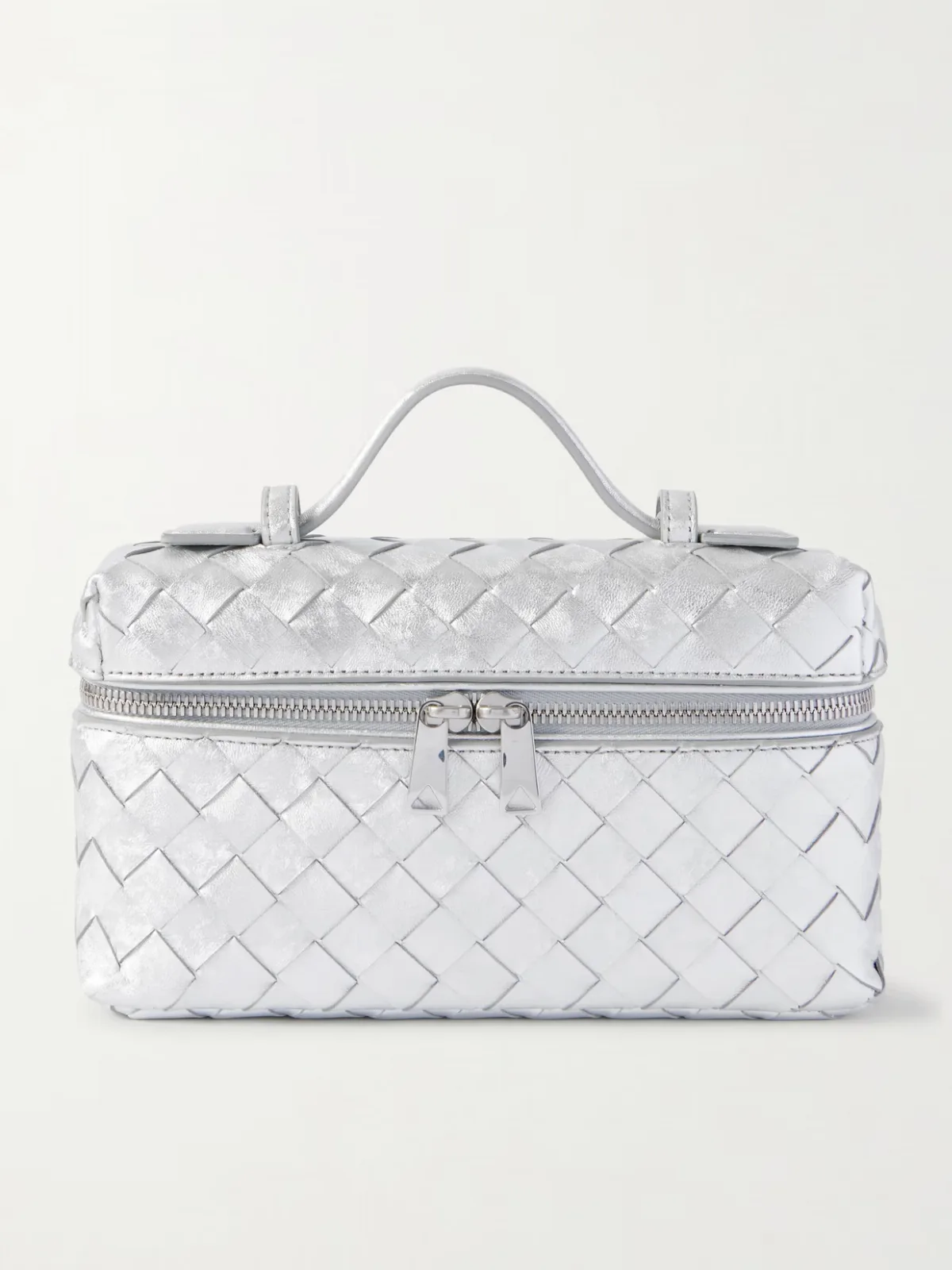 - Bang Bang Intrecciato Distressed Metallic Leather Tote -