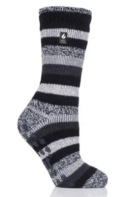Petunia Stripe Crew Slipper Sock by Heat Holders