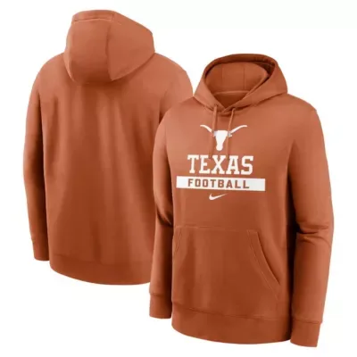 NCAA Nike Texas Longhorns Football Stack Club Fleece Pullover Hoodie by Nike