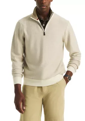 Jacquard Quarter-Zip Sweater