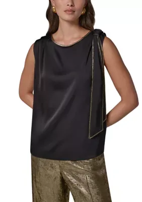 Sleeveless Tie-Shoulder Top by Donna Karan