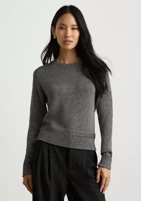 Petite Metallic Crew Neck Sweater by Ralph Lauren