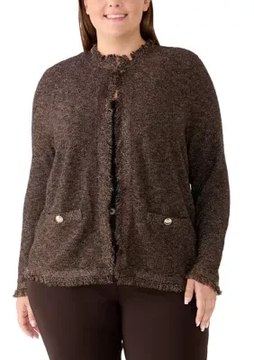 Fringe Kissing Front Cardigan by Kasper
