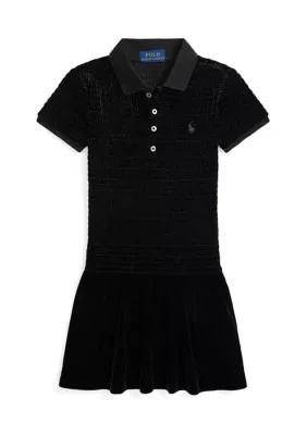 Smocked Velour Dress by Ralph Lauren