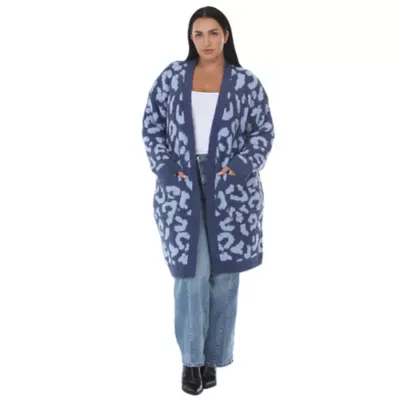 Leopard Print Plush Cardigan