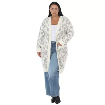 Leopard Print Plush Cardigan