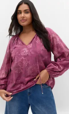 Eternal Love Lace Print Top by City Chic