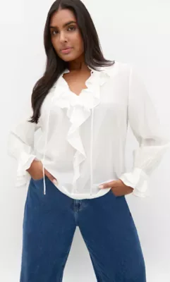 Dakota Frill Top by City Chic