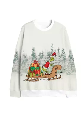 The Grinch Winter Graphic Crew Fleece Sweatshirt