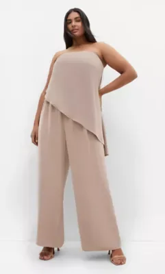 Skylar Strapless Jumpsuit by City Chic