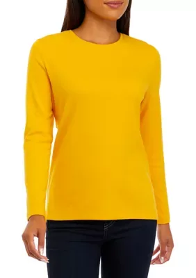 Long Sleeve Crew Neck Solid T-Shirt