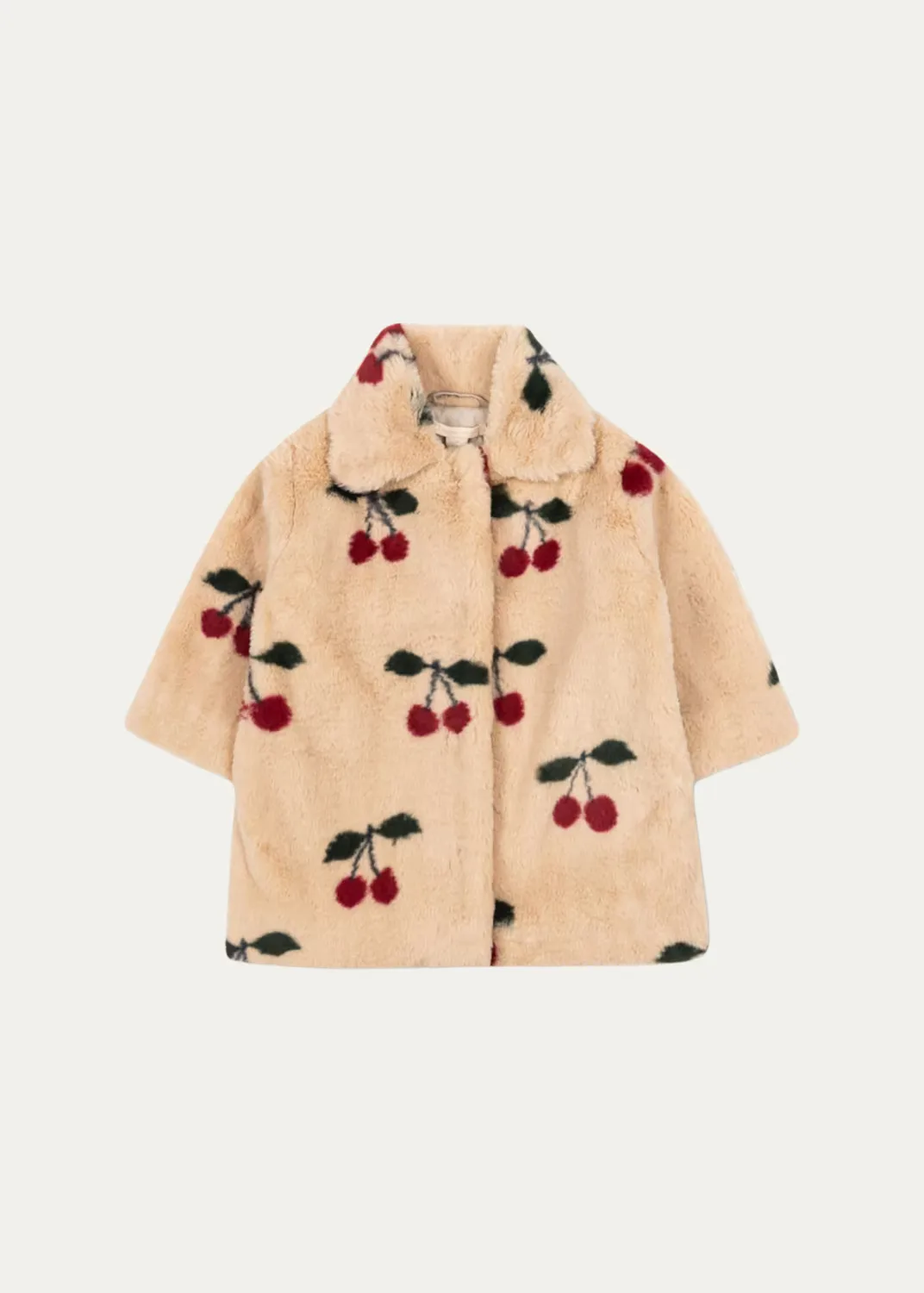 Fuzzy Cherry-Print Coat by Konges Slojd