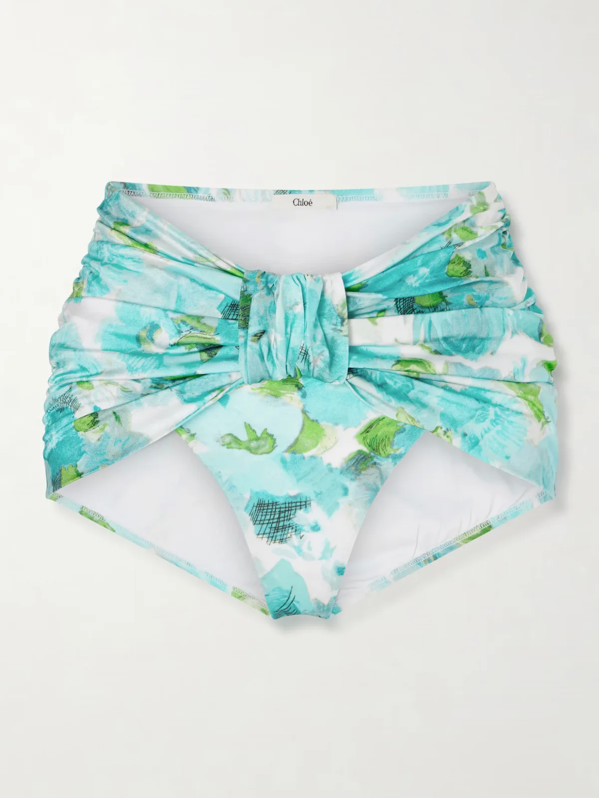 - Ruched Floral-print Bikini Briefs -
